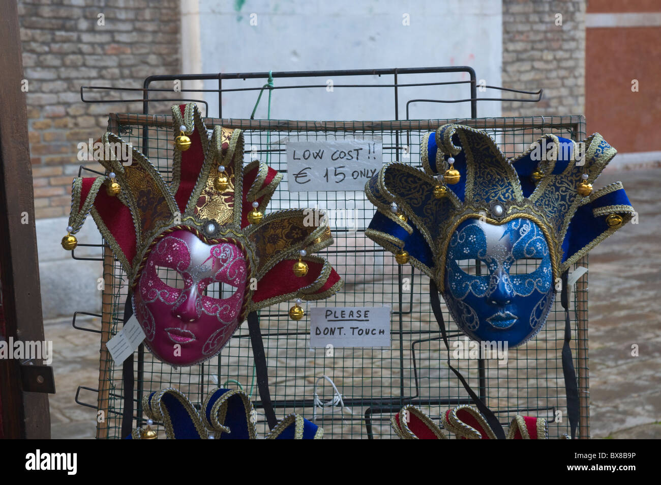 Carnival masks Campo dei Frari square San Polo district Venice the Veneto northern Italy Europe Stock Photo