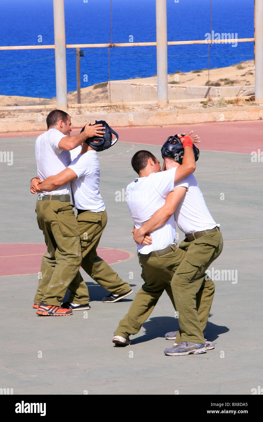 Israeli Soldiers train with Krav Maga ("contact combat", "close combat" or "full contact") a