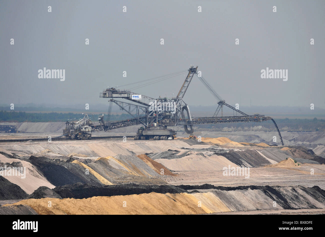 Open cast coal mining near Aachen in Germany on a huge scale using