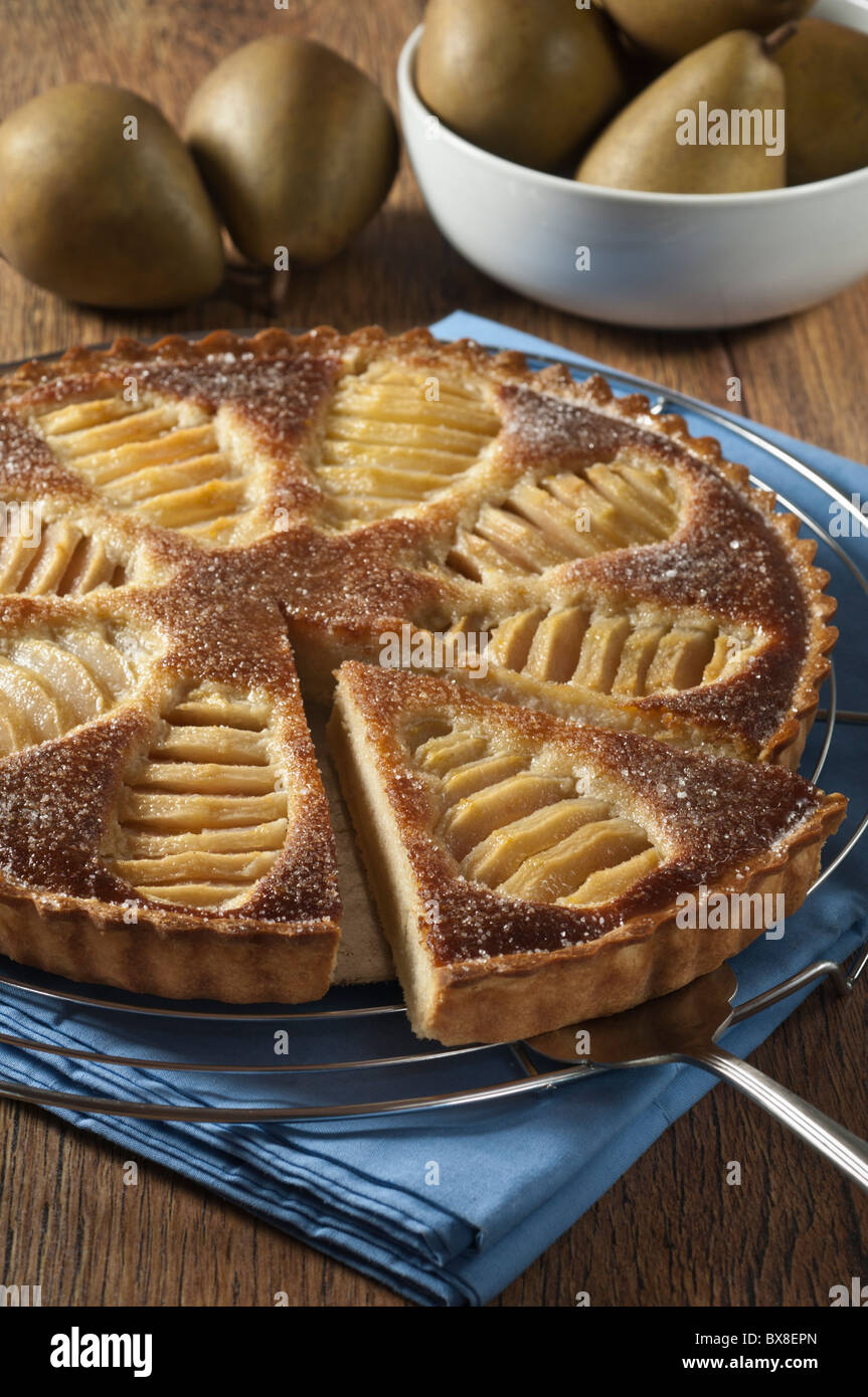 Tarte aux poires. Pear tart Stock Photo