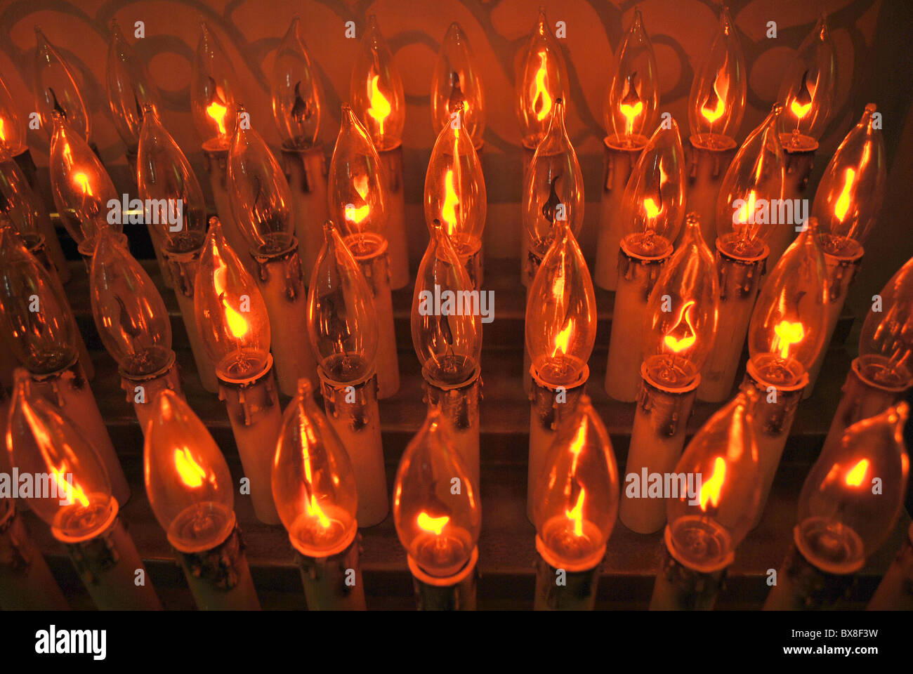 electric candles devotion to Jesus Stock Photo Alamy