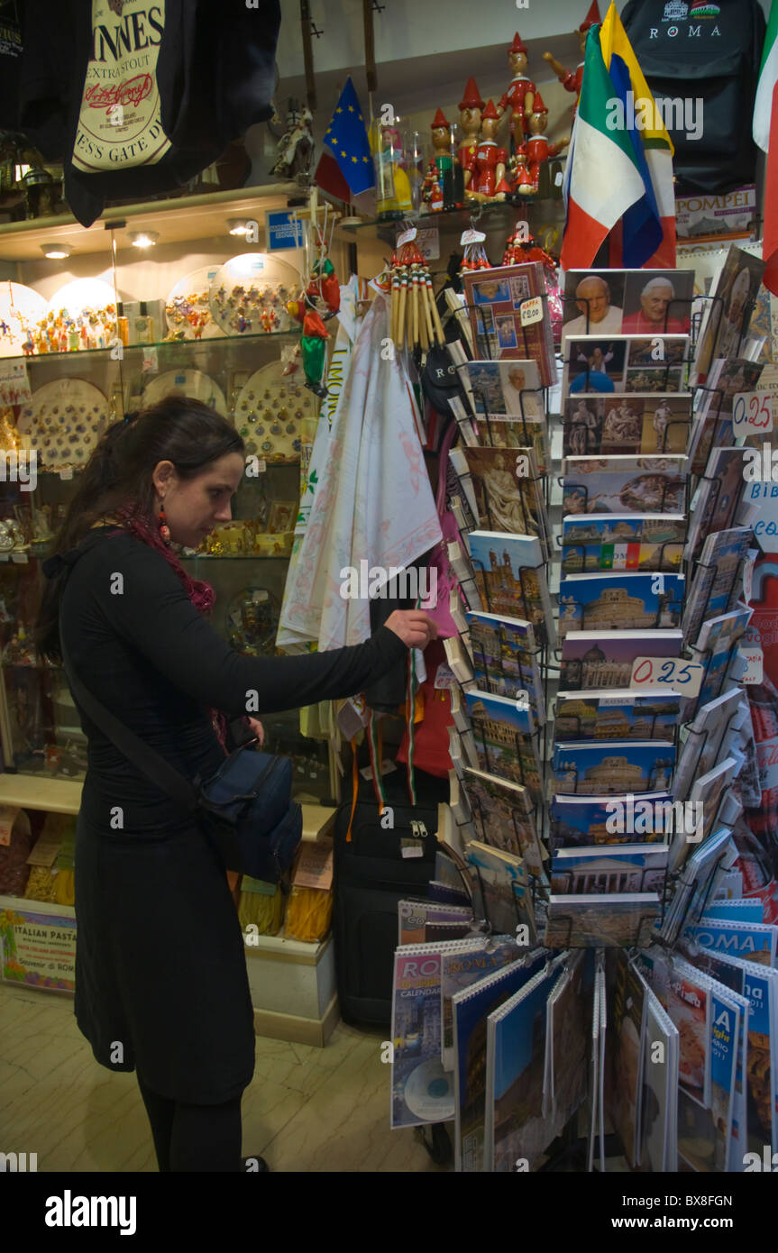 Postcards in souvenir shop Rome Italy Europe Stock Photo Alamy