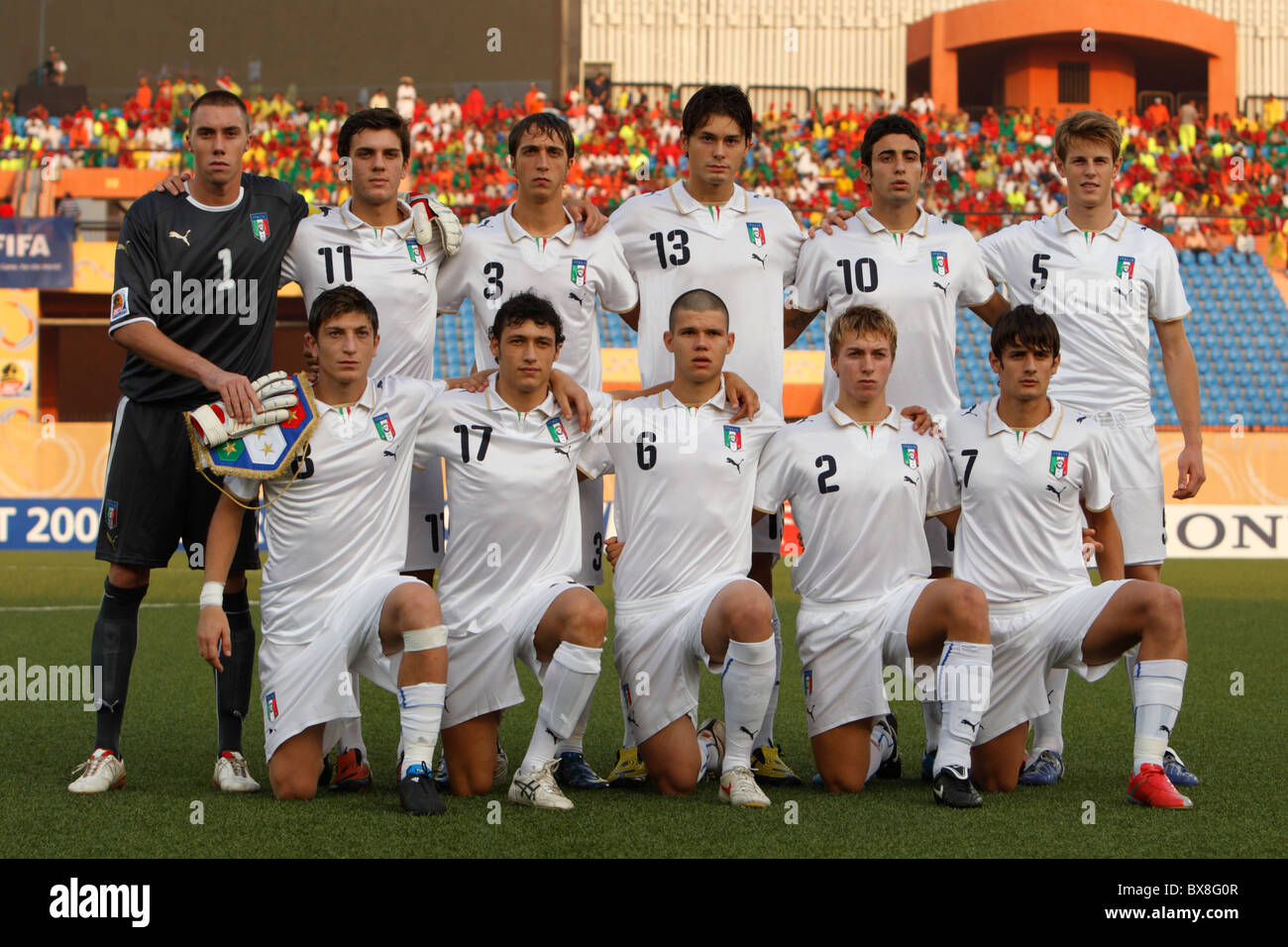 The Italy U-20 National Team lines up prior to the start of a FIFA U-20 World Cup round of 16 match against Spain. Stock Photo