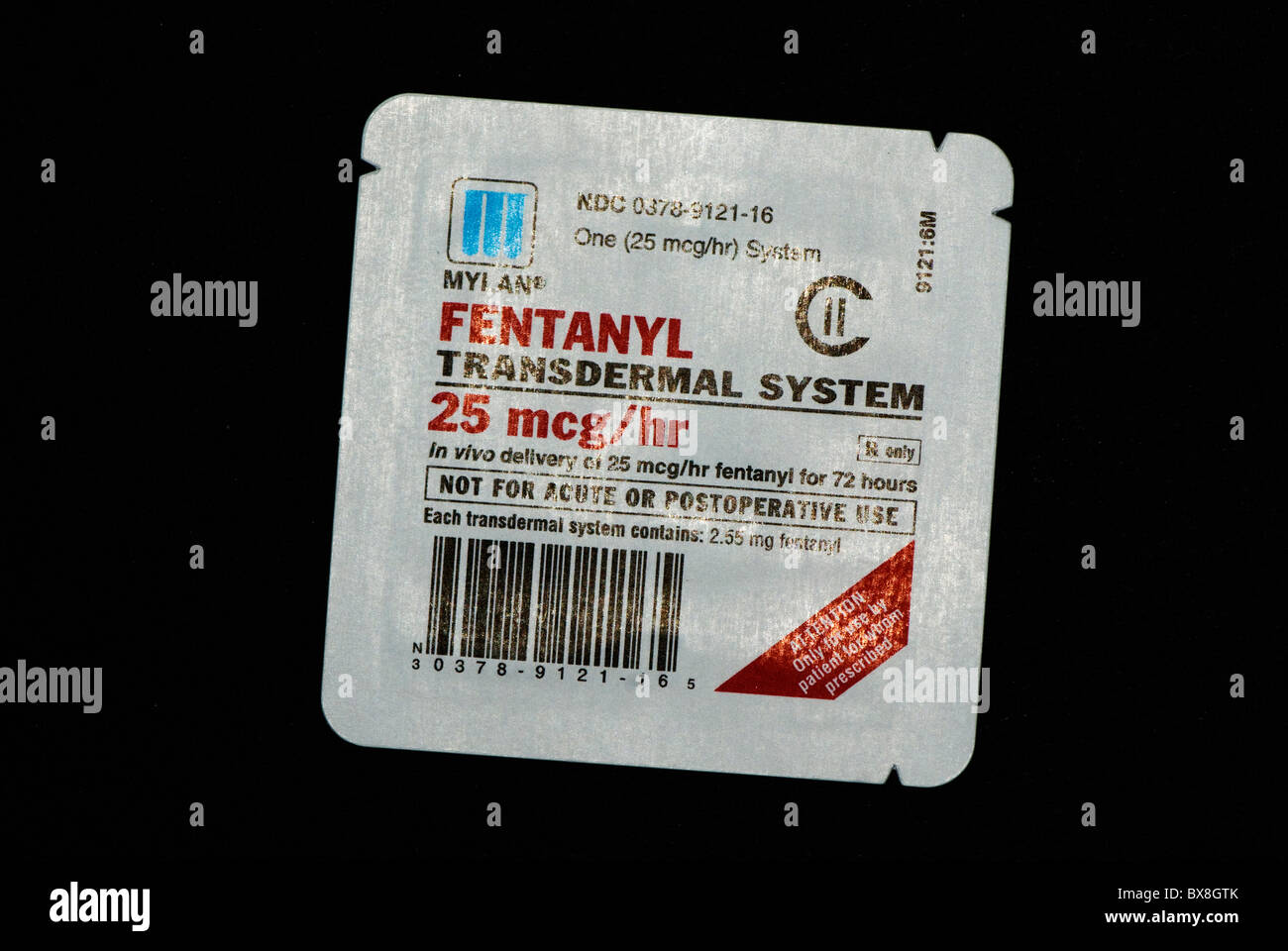 fentanyl narcotic patches for pain control Stock Photo