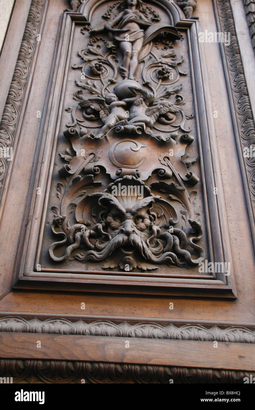 Wood Patterns Rome wooden carved shapes on door in rome, italy Stock Photo - Alamy