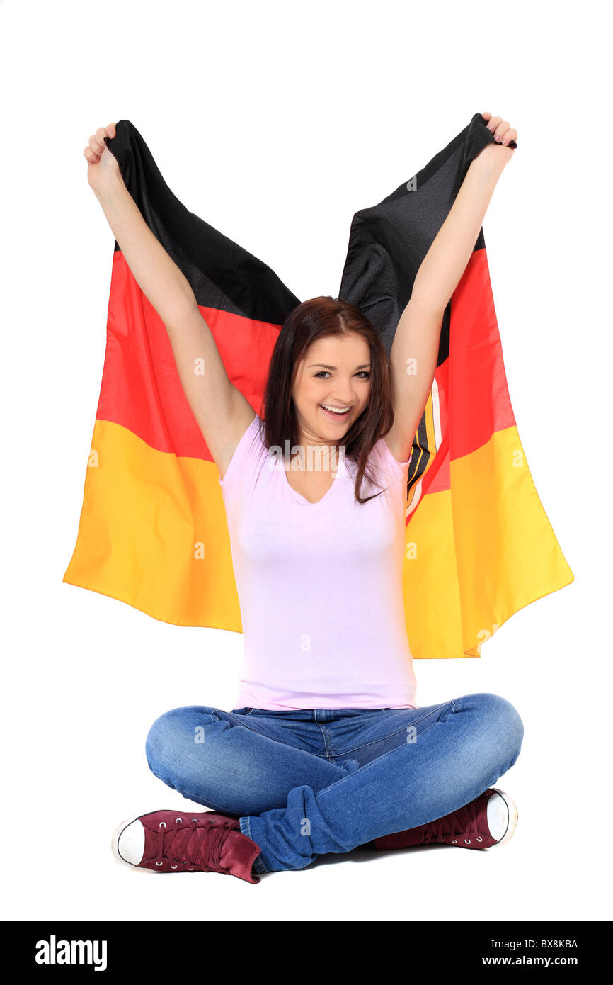 Germany flag girl Cut Out Stock Images & Pictures - Alamy