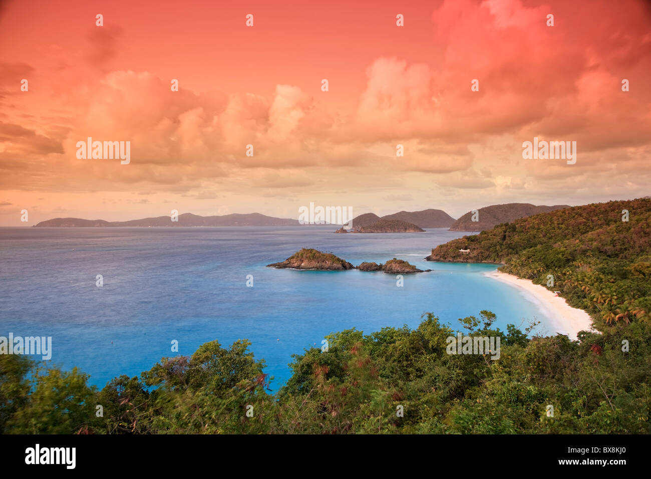 Caribbean, US Virgin Islands, St. John, Virgin Islands National Park, Trunk Bay Stock Photo