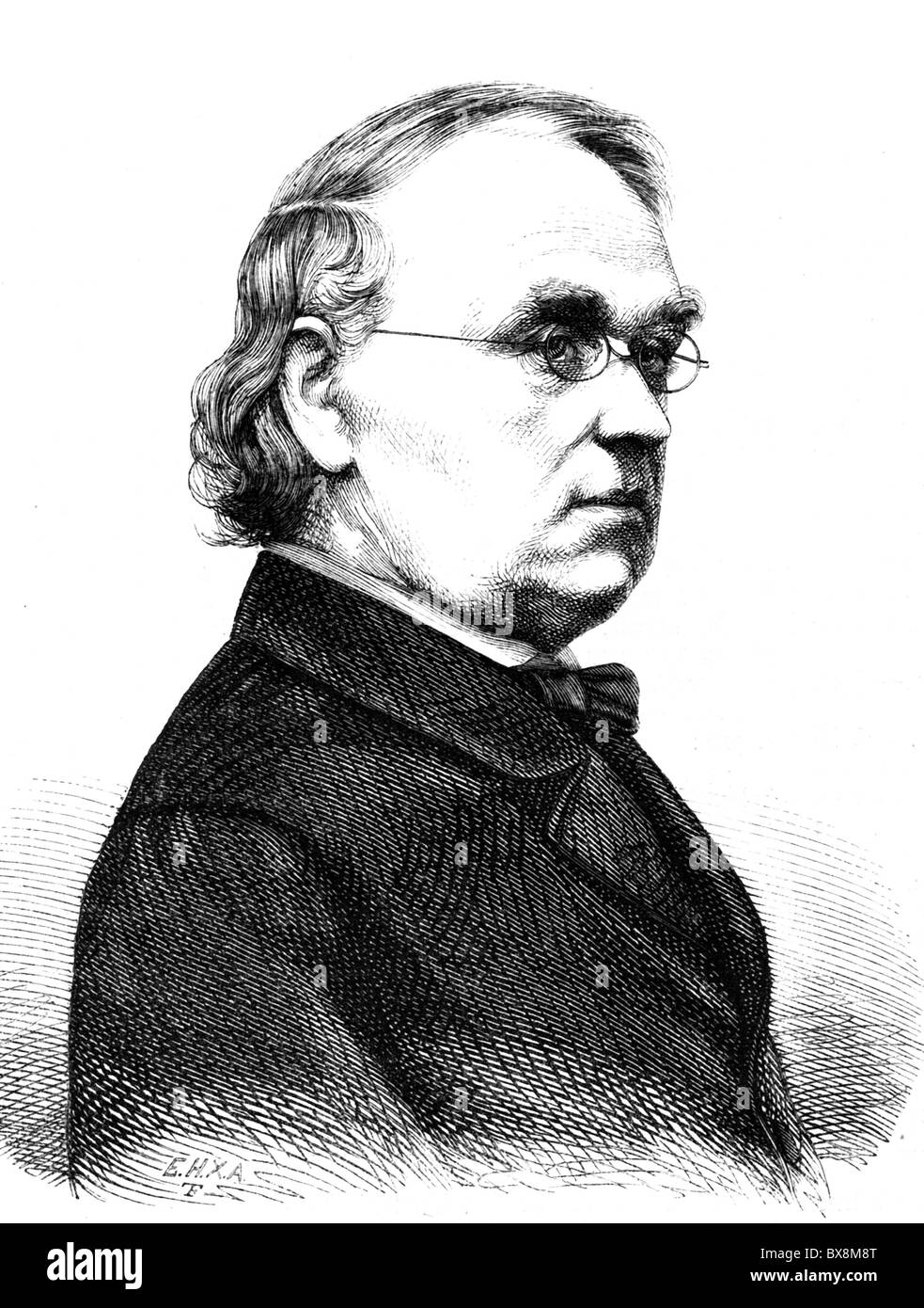 Moerike, Eduard, 8.9.1804 - 4.6.1875, German author / writer, portrait, wood engraving, 19th century, Stock Photo