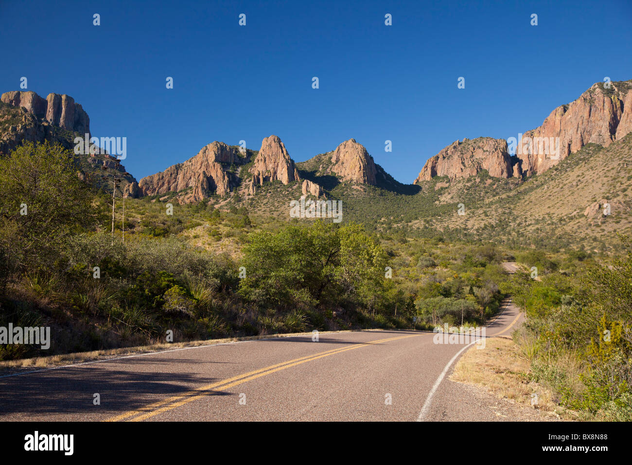 Big Bend National Park, Texas - The road into the Chisos Mountains ...