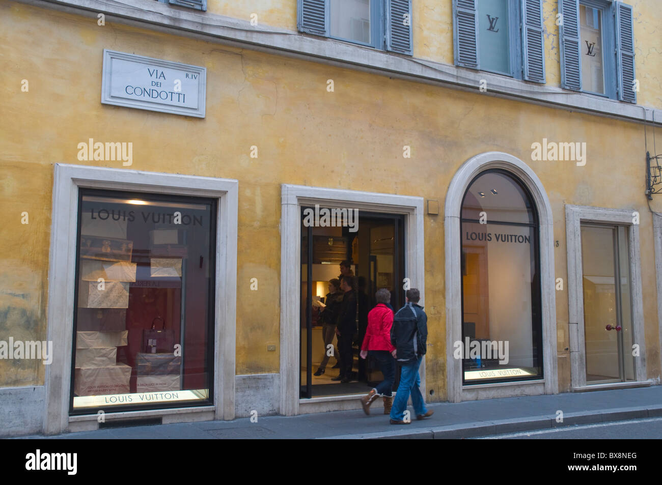 Louis Vuitton shop along Via dei Condotti street Tridente district