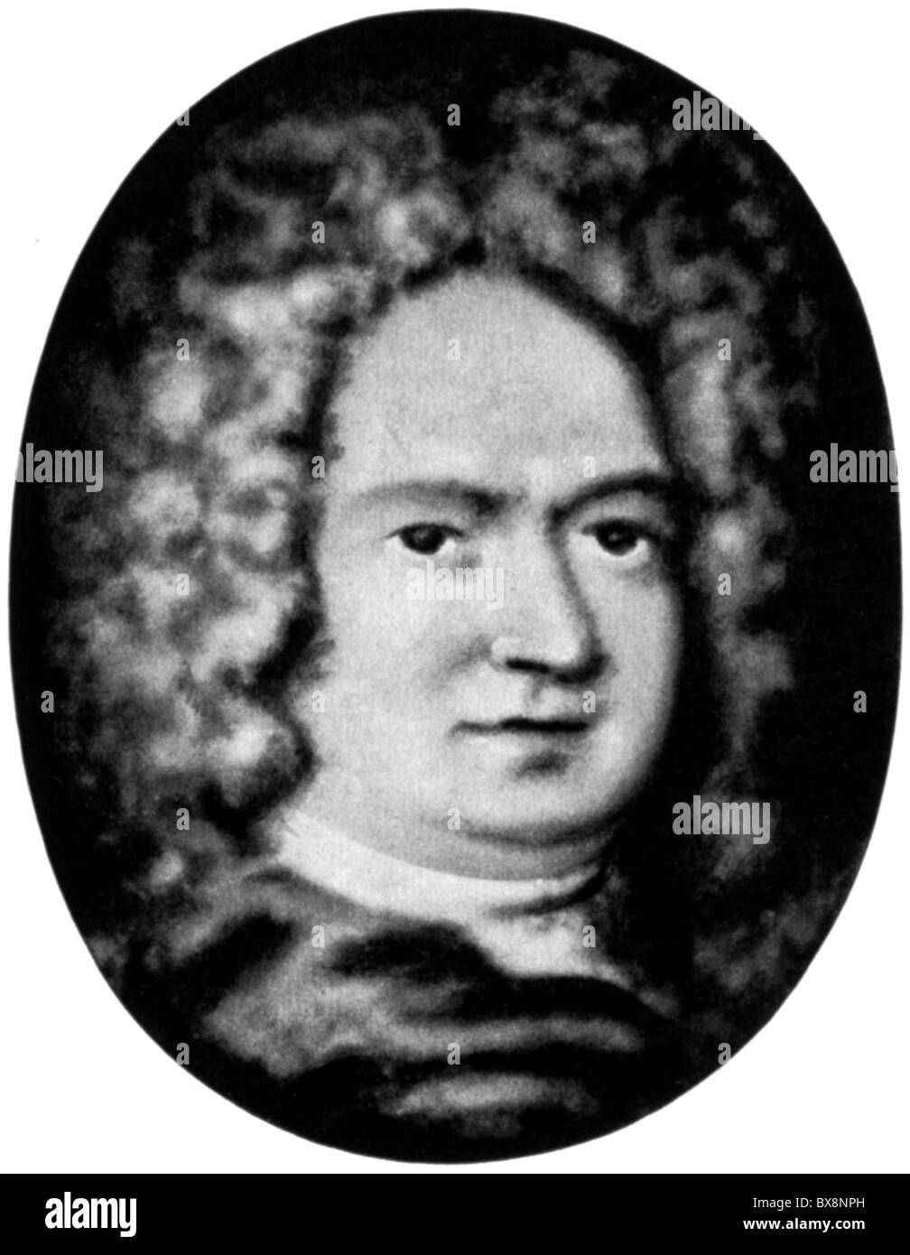Poeppelmann, Matthaeus Daniel, 3.5.1662 - 17.1.1736, German architect, portrait, after miniature, 18th century, , Stock Photo