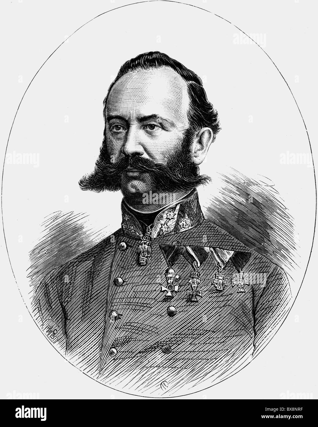 Philippovich von Philippsberg, Joseph, 30.4.1818 - 6.8.1889, Austrian general, Commander-in-chief of the Occupation Forces in Bosnia-Hercegovina 3.7.- 18.11.1878, portrait, wood engraving, 1878, , Stock Photo