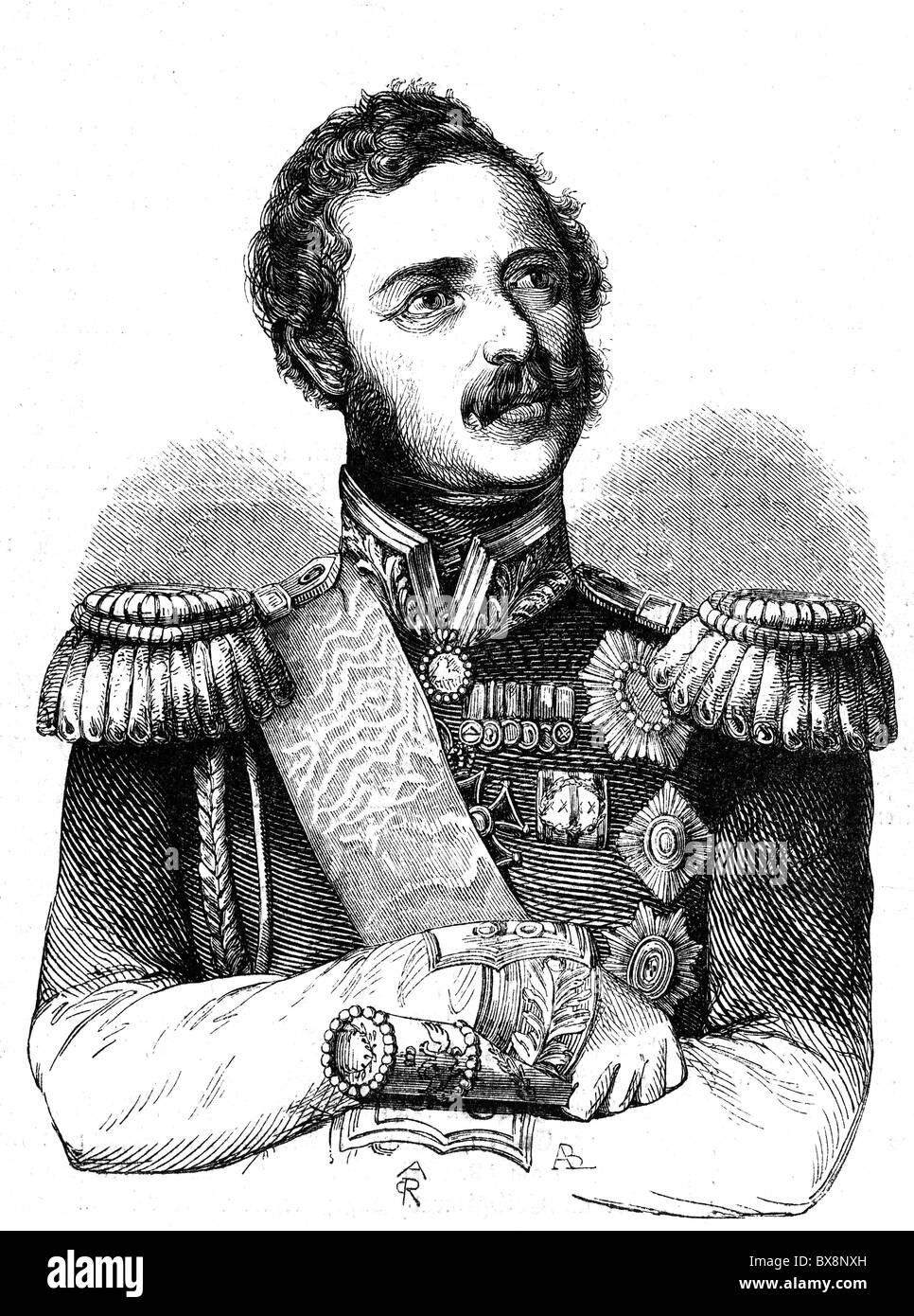 Paskevich, Ivan Fyodorovich, 19.5.1782 -  13.2.1856, Russian general, half length, wood engraving, 19th century, Stock Photo