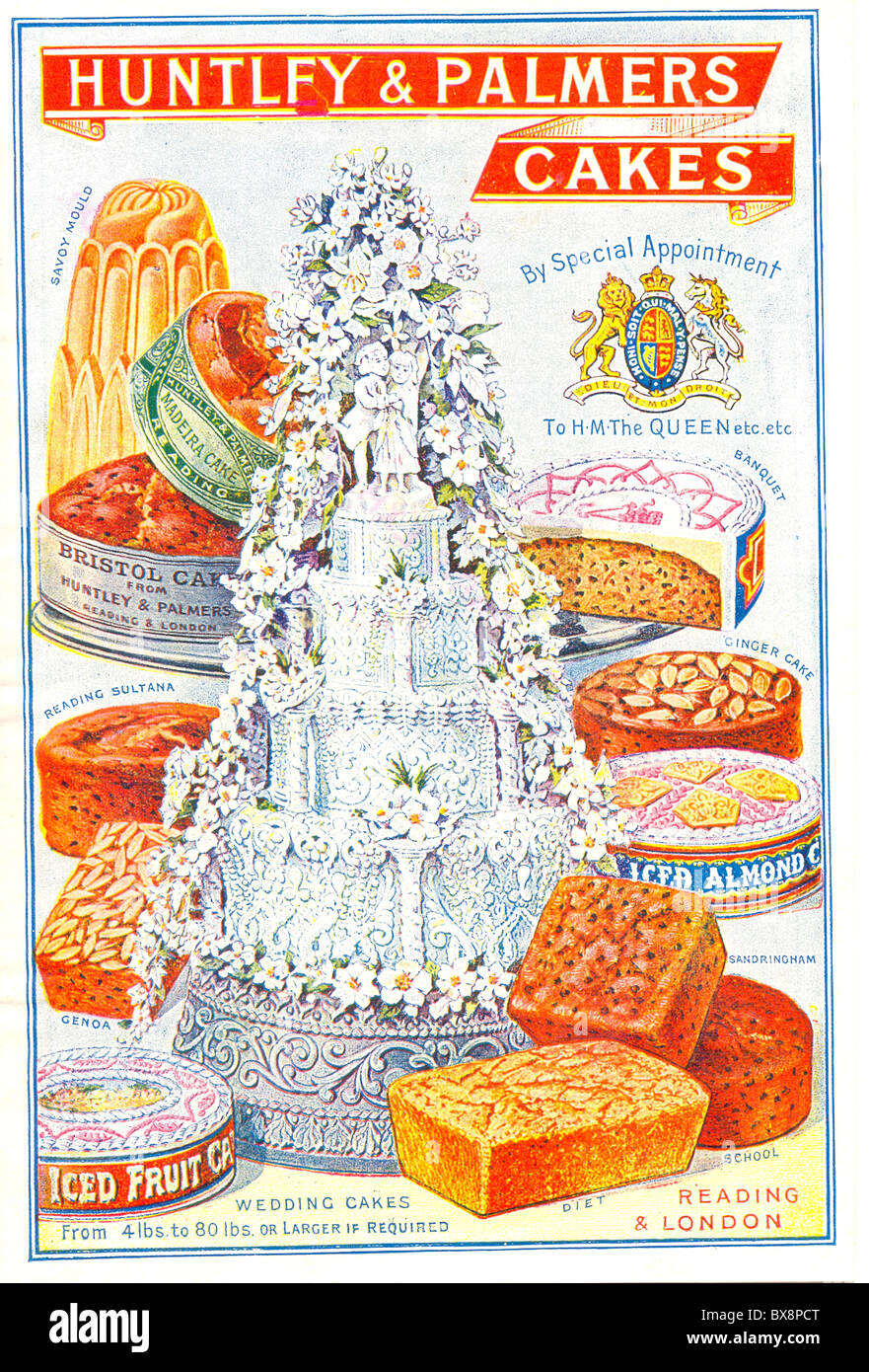 Advertisement for Huntley & Palmers Cakes Stock Photo
