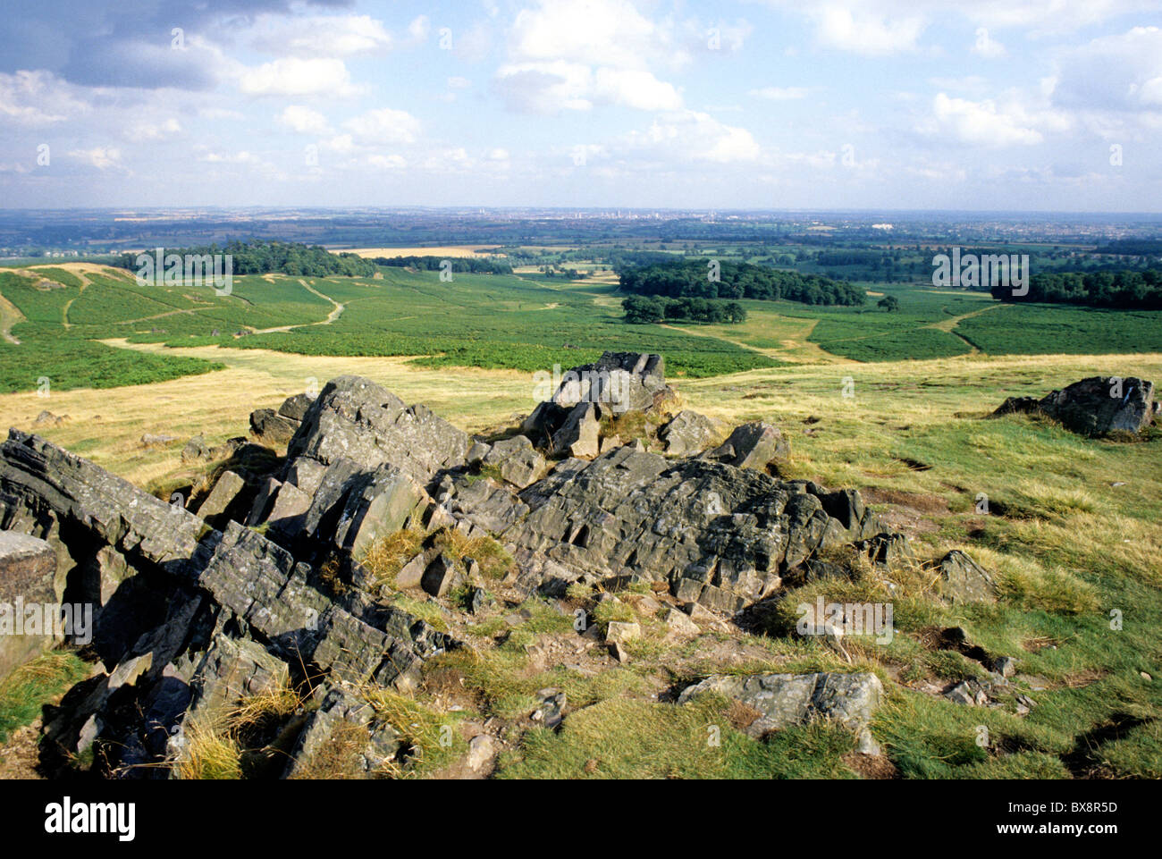 Bradgate Park, Charnwood Forest, view to city of Leicester, England UK Stock Photo
