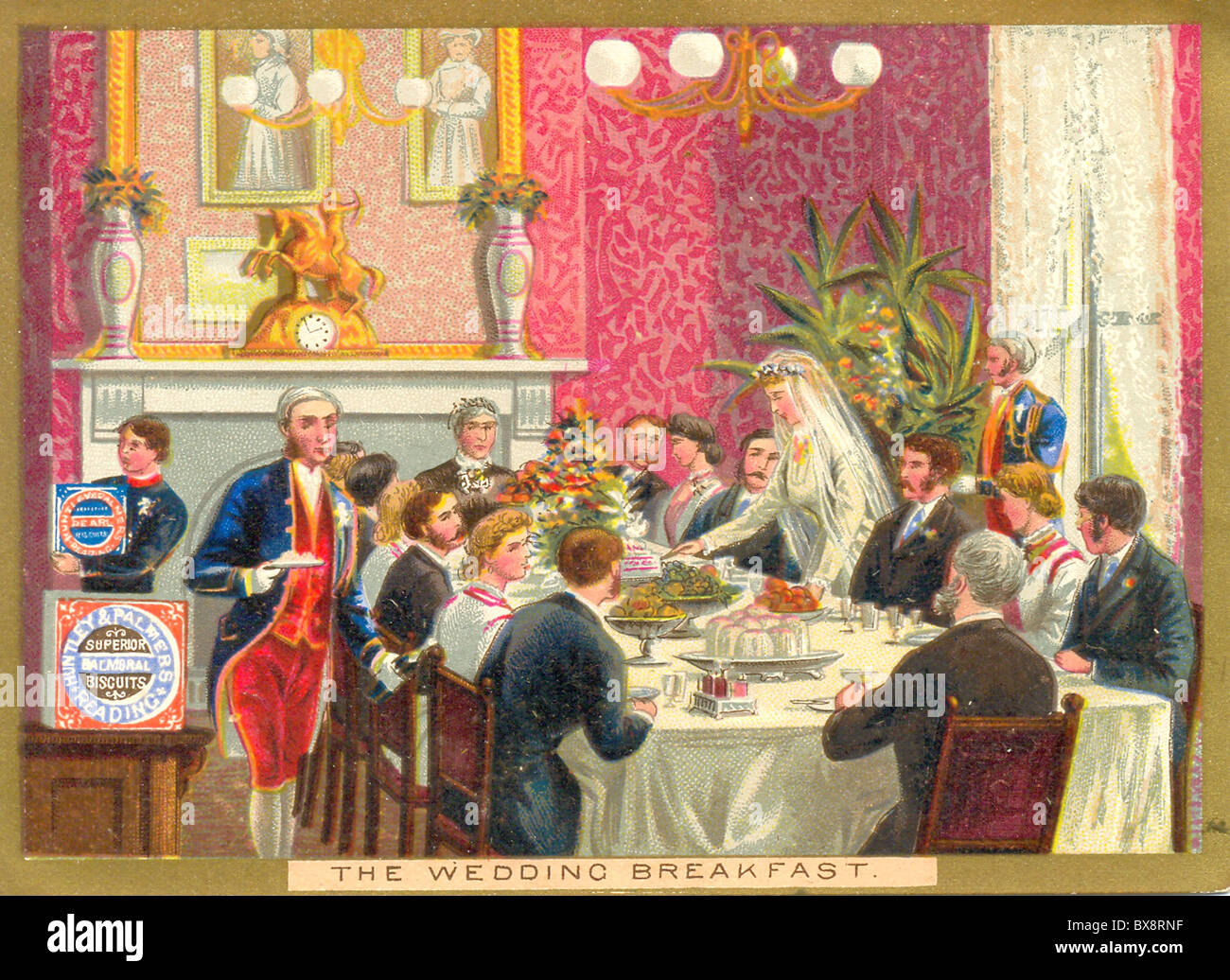 The Wedding Breakfast an advertisement for Huntley & Palmers biscuits l879 Stock Photo
