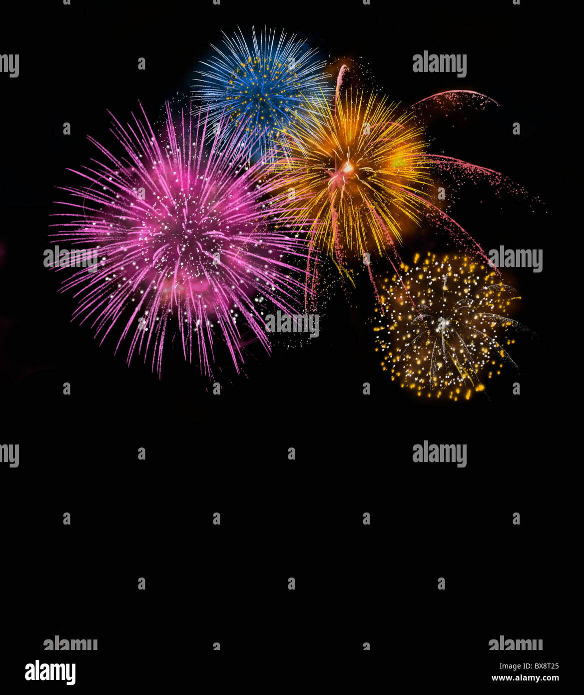 Card for the happy new year 2011 with firework Stock Photo