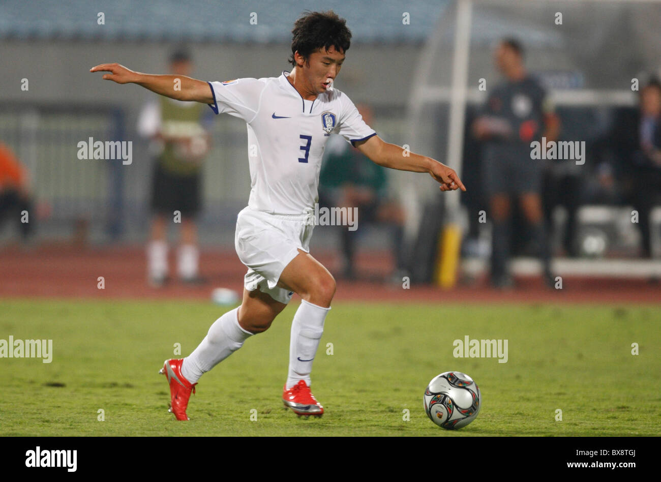 Min Woo Kim of South Korea in action during a FIFA U-20 World Cup round of 16 match against Paraguay October 5, 2009. Stock Photo