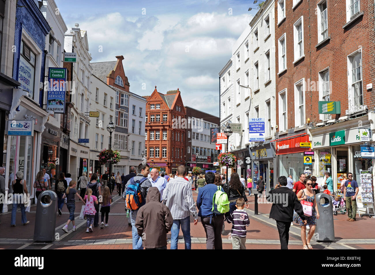 Shopping in Grafton street,pedestrian street, Dublin city, Ireland ...