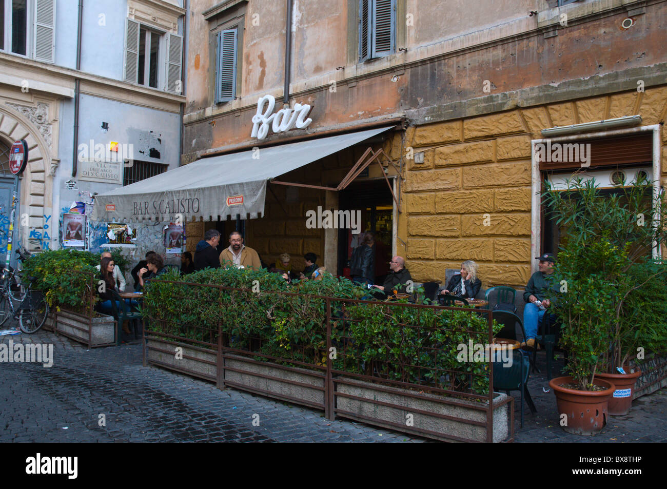 Bar exterior Trastevere district Rome Italy Europe Stock Photo - Alamy