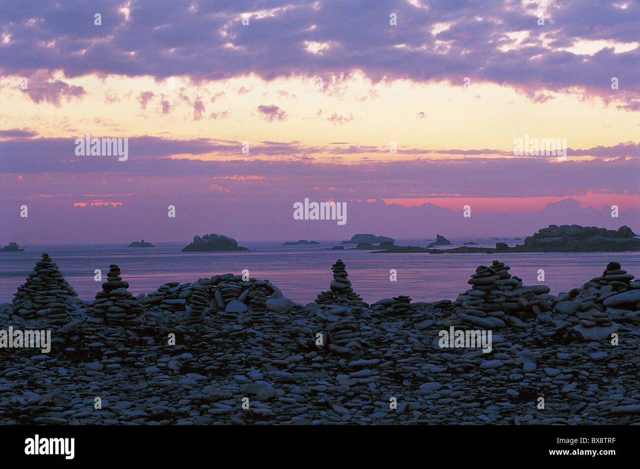 France, Brittany, Finistere, Sein Island, Sunset Stock Photo