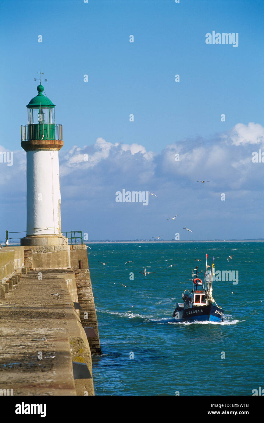 France, Brittany, Morbihan, Ile de Groix, Port Tudy Stock Photo