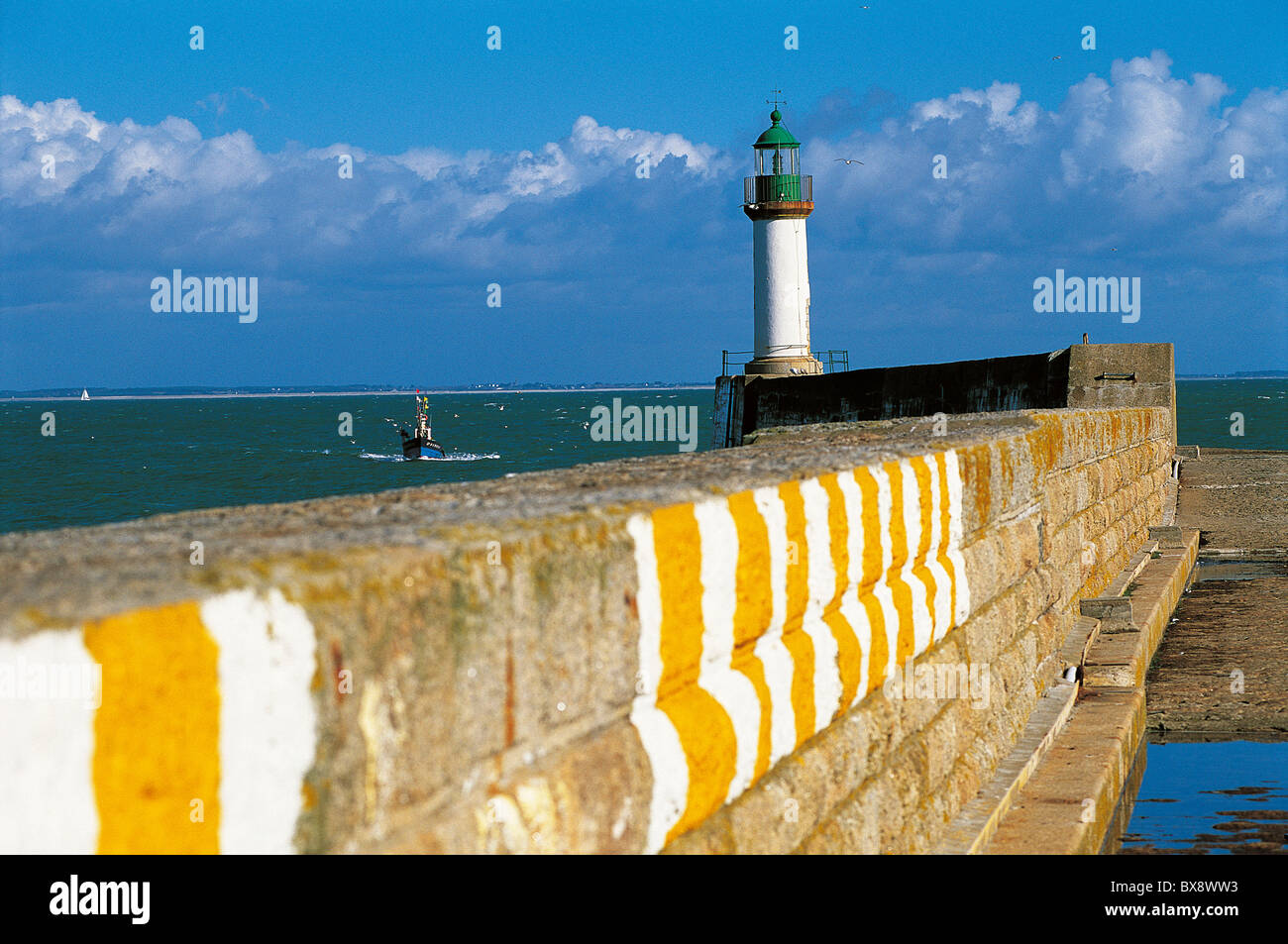 France, Brittany, Morbihan, Ile de Groix, Port Tudy Stock Photo