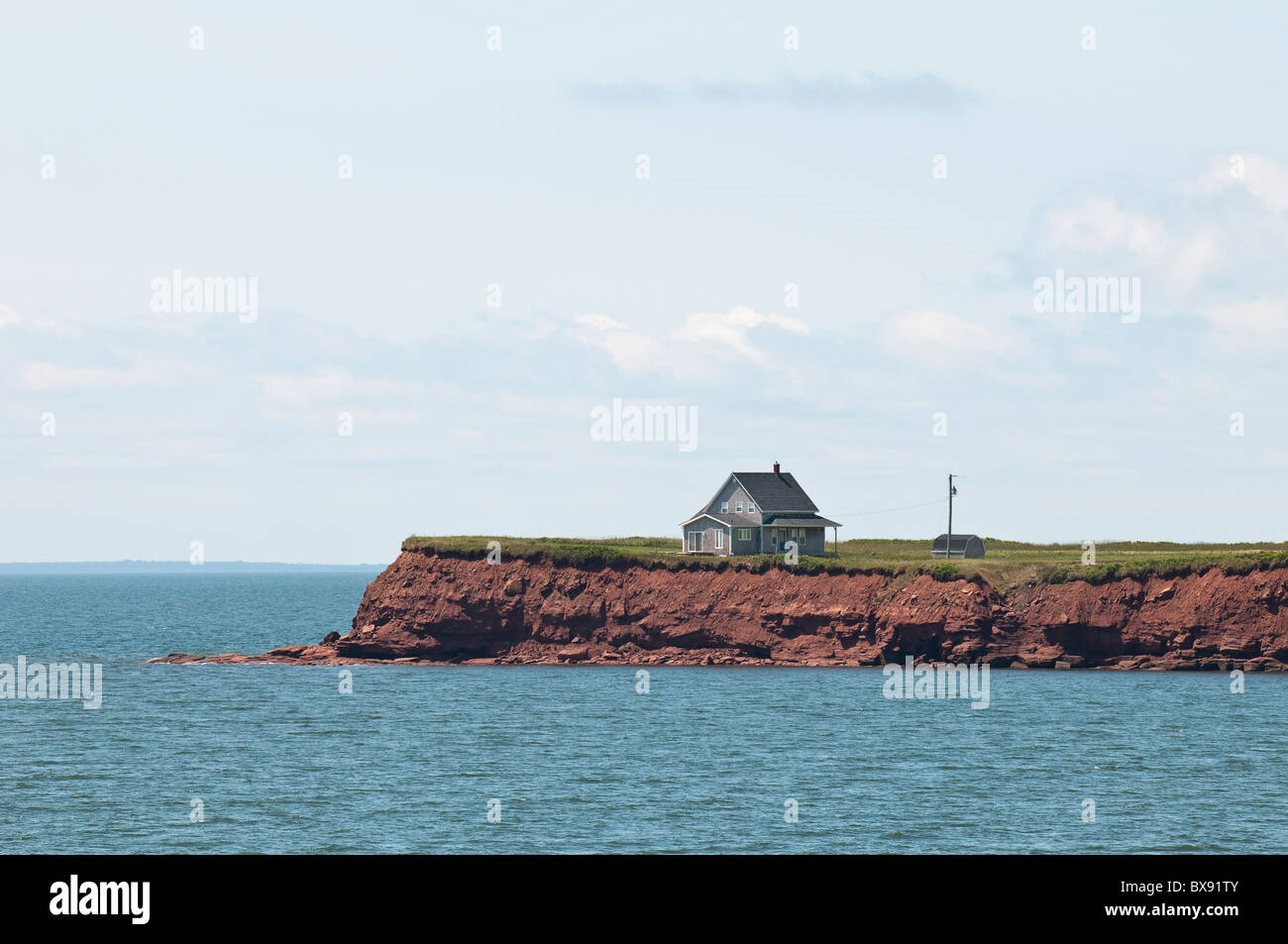 House on point, Chepstow, Prince Edward Island, The Maritimes, Canada. Stock Photo