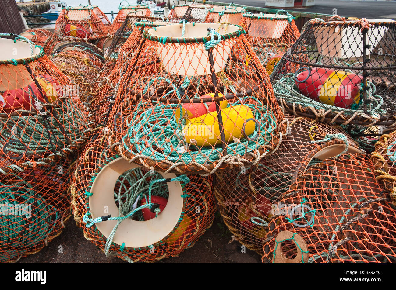 Victoria, Prince Edward Island. Crab pots (traps) in Victoria Stock Photo Alamy