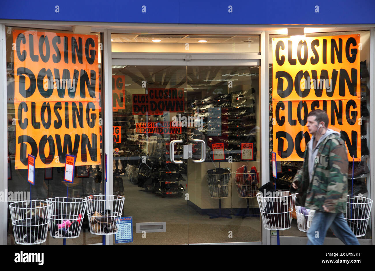A shop closing down in Nottingham, England, U.K. Stock Photo