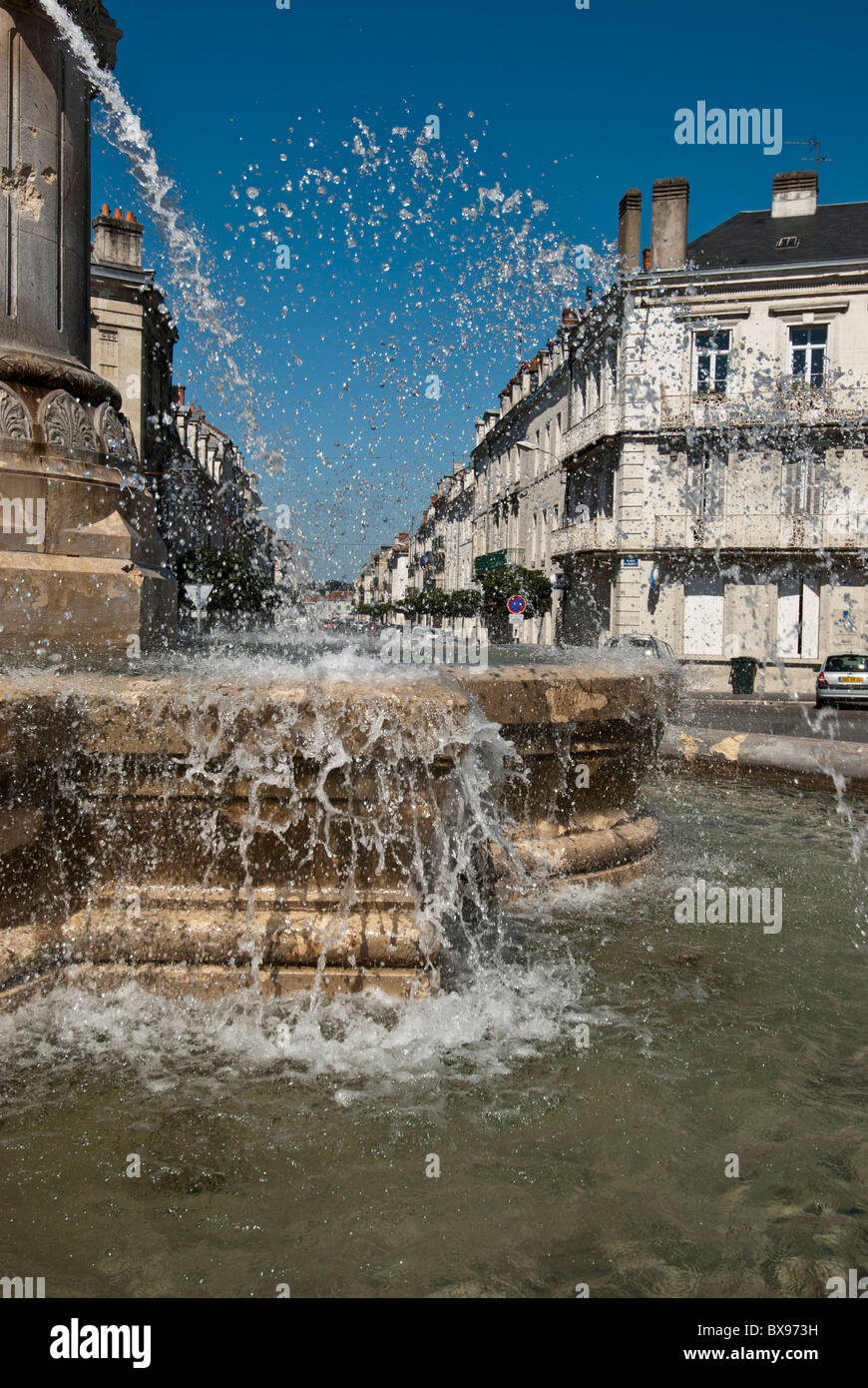 Fountain, water splashing France Stock Photo