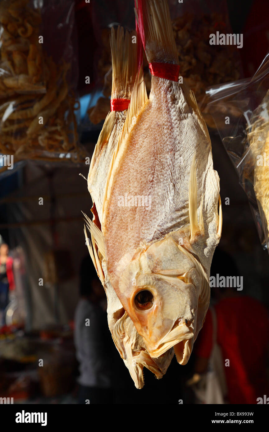 Dried fish at market in Hong Kong Stock Photo Alamy