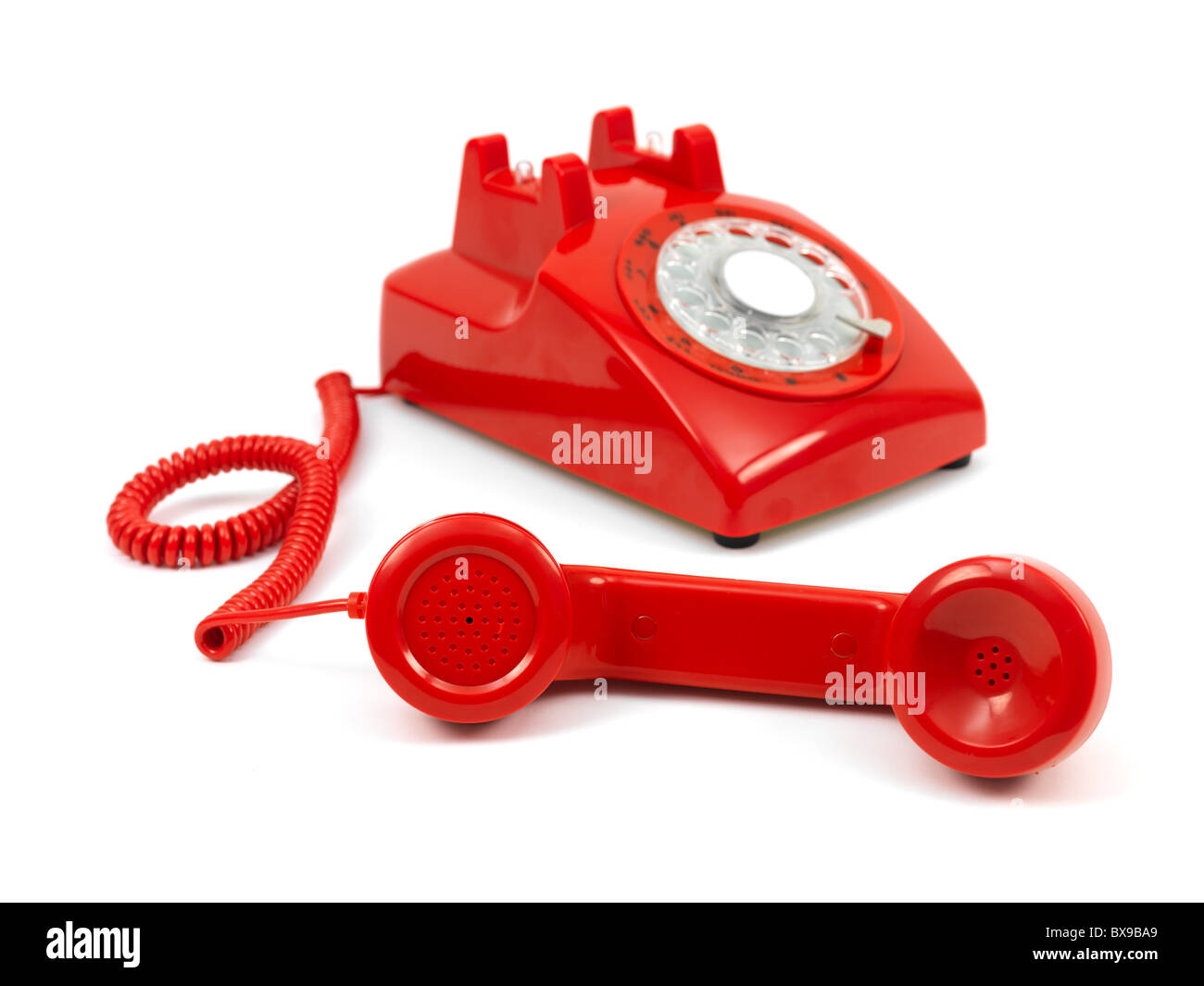 A vintage rotary phone Stock Photo