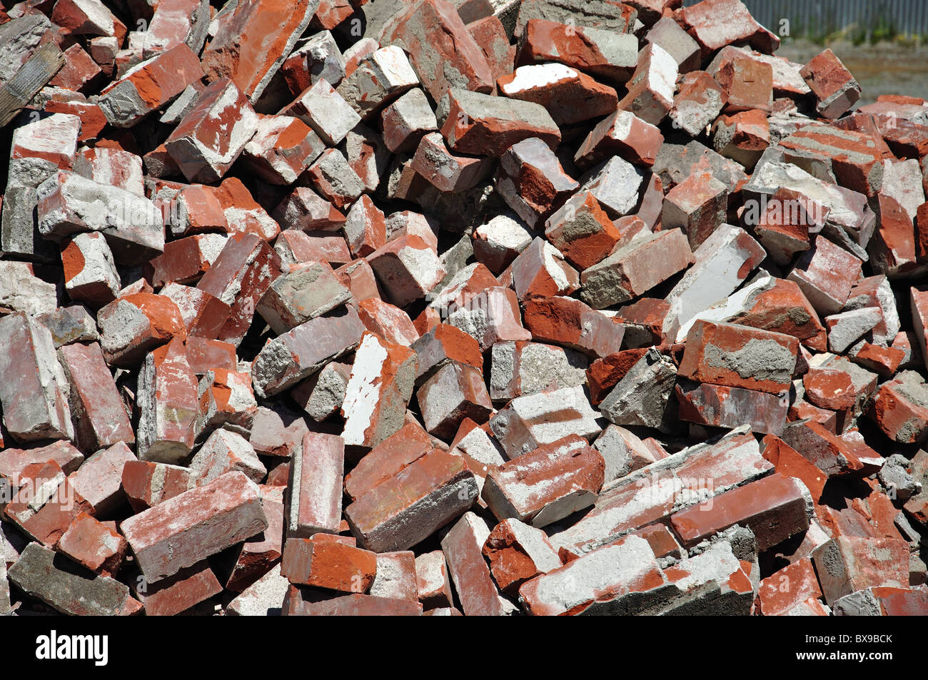 Pile of bricks on building site, Christchurch, Canterbury, South Island