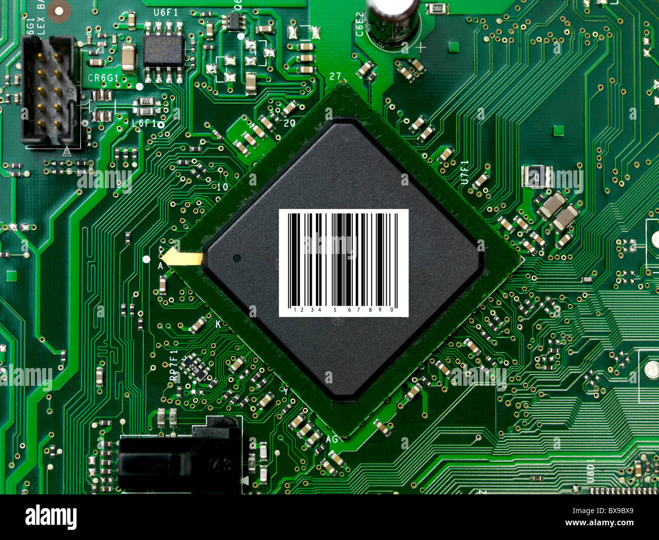 Mother Computer A computer chip on a mother board Stock Photo - Alamy