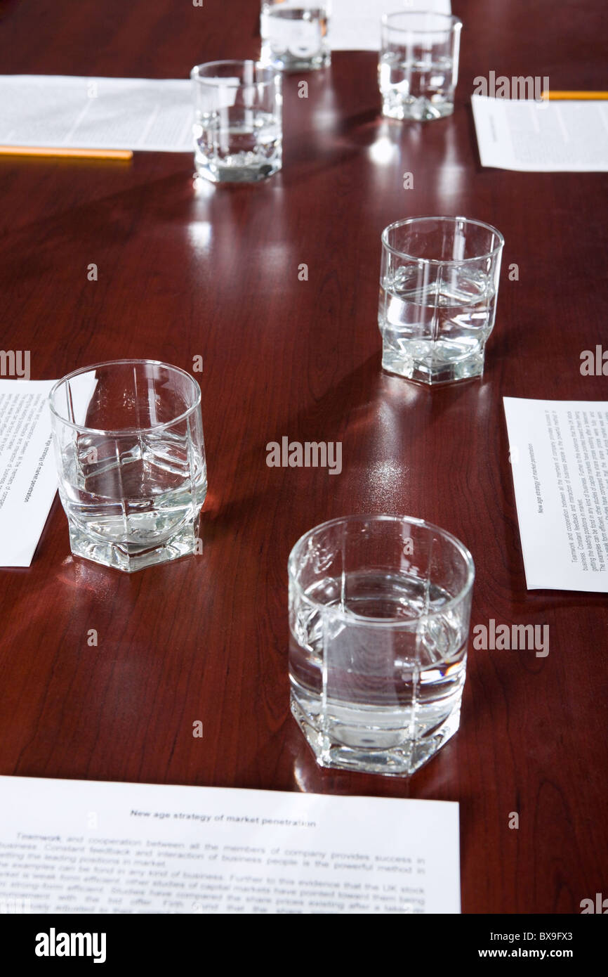 Empty conference table papers hi-res stock photography and images - Alamy