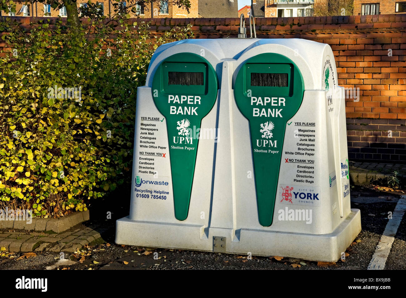 Recycling Bins England Stock Photos & Recycling Bins England Stock