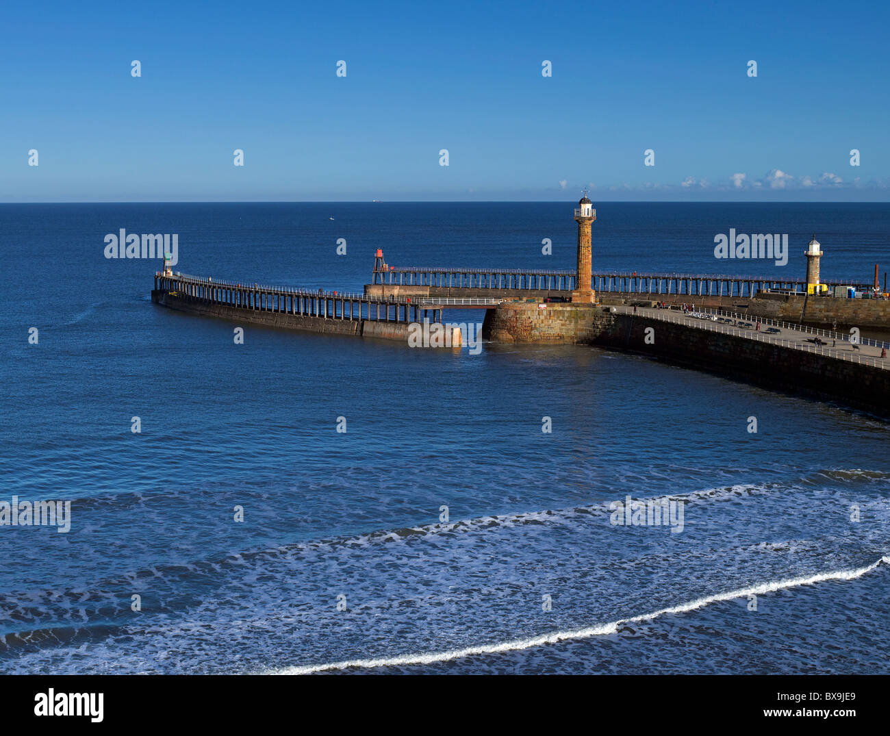 Pier and Lighthouse Lighthouses in winter Whitby Harbour entrance North