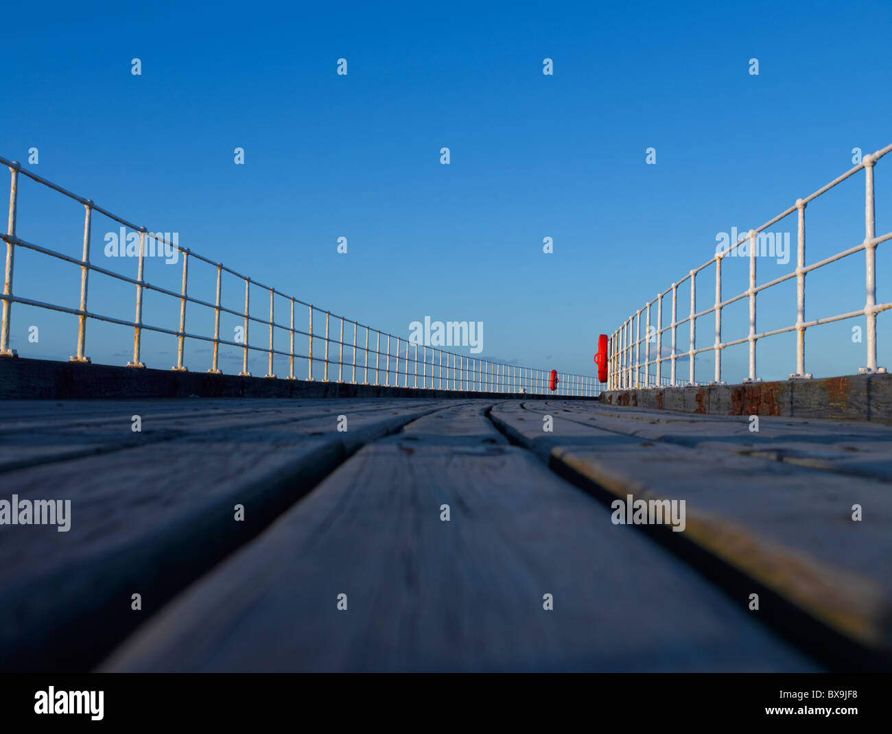 Close up of West Pier Whitby North Yorkshire England UK United Kingdom GB Great Britain Stock Photo