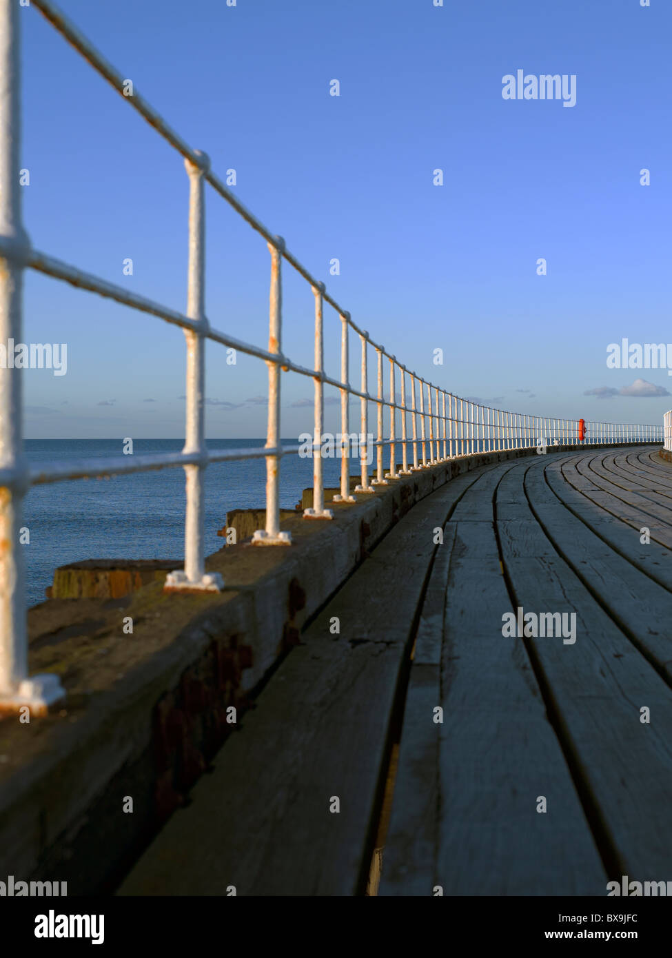 Close up of West Pier Whitby Harbour North Yorkshire England UK United Kingdom GB Great Britain Stock Photo