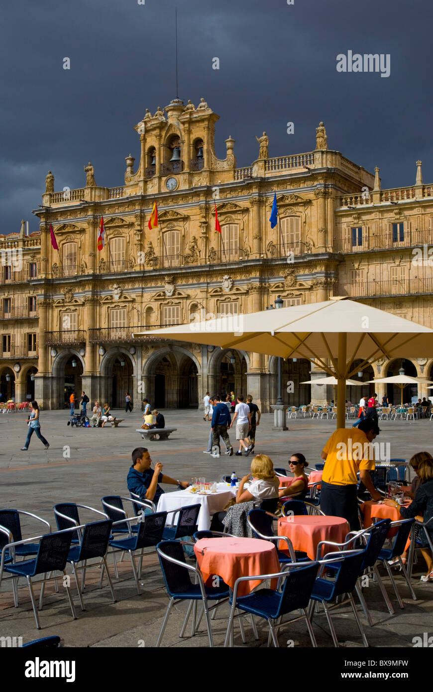 Castile, Salamanca, Plaza Mayor Stock Photo
