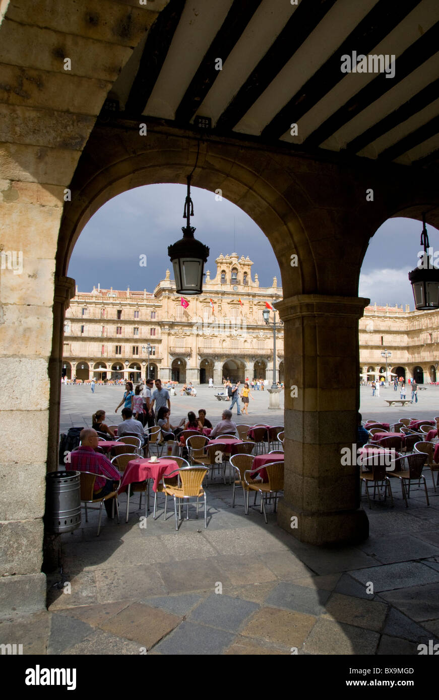 Castile, Salamanca, Plaza Mayor Stock Photo