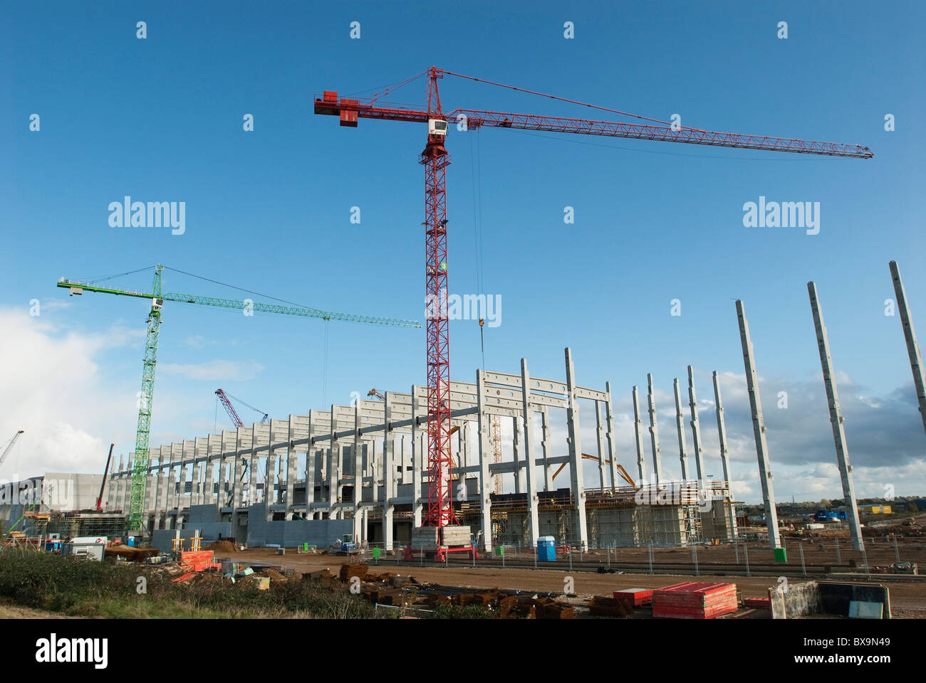 Construction of the concrete framework on a paper recycling plant Kings