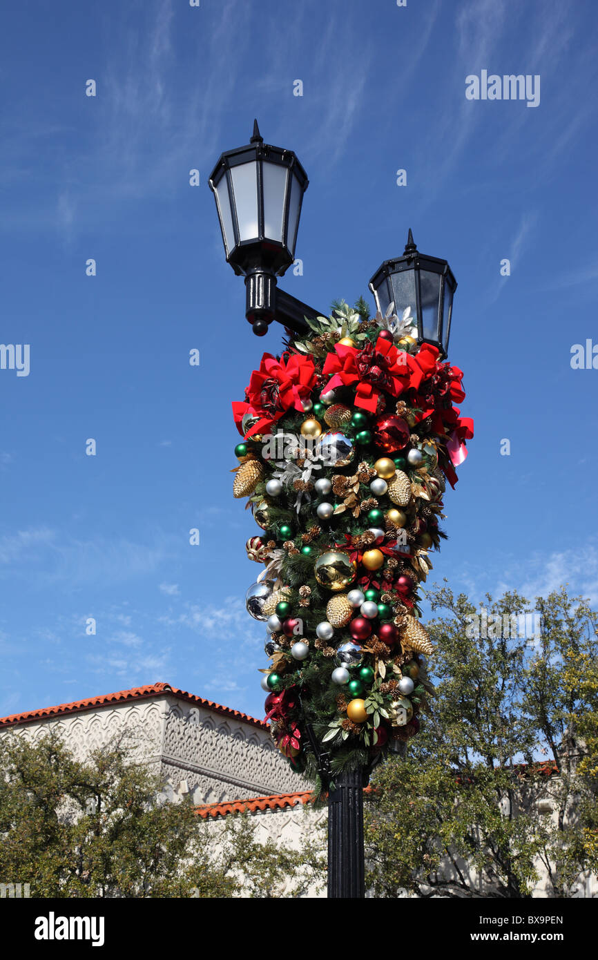 Street Christmas decoration, Highland Park Shopping Village , Dallas, Texas Stock Photo