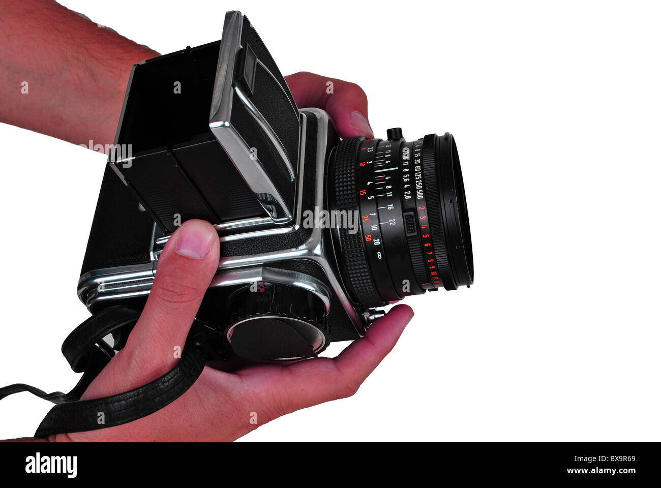 6X6 format camera with lens Stock Photo