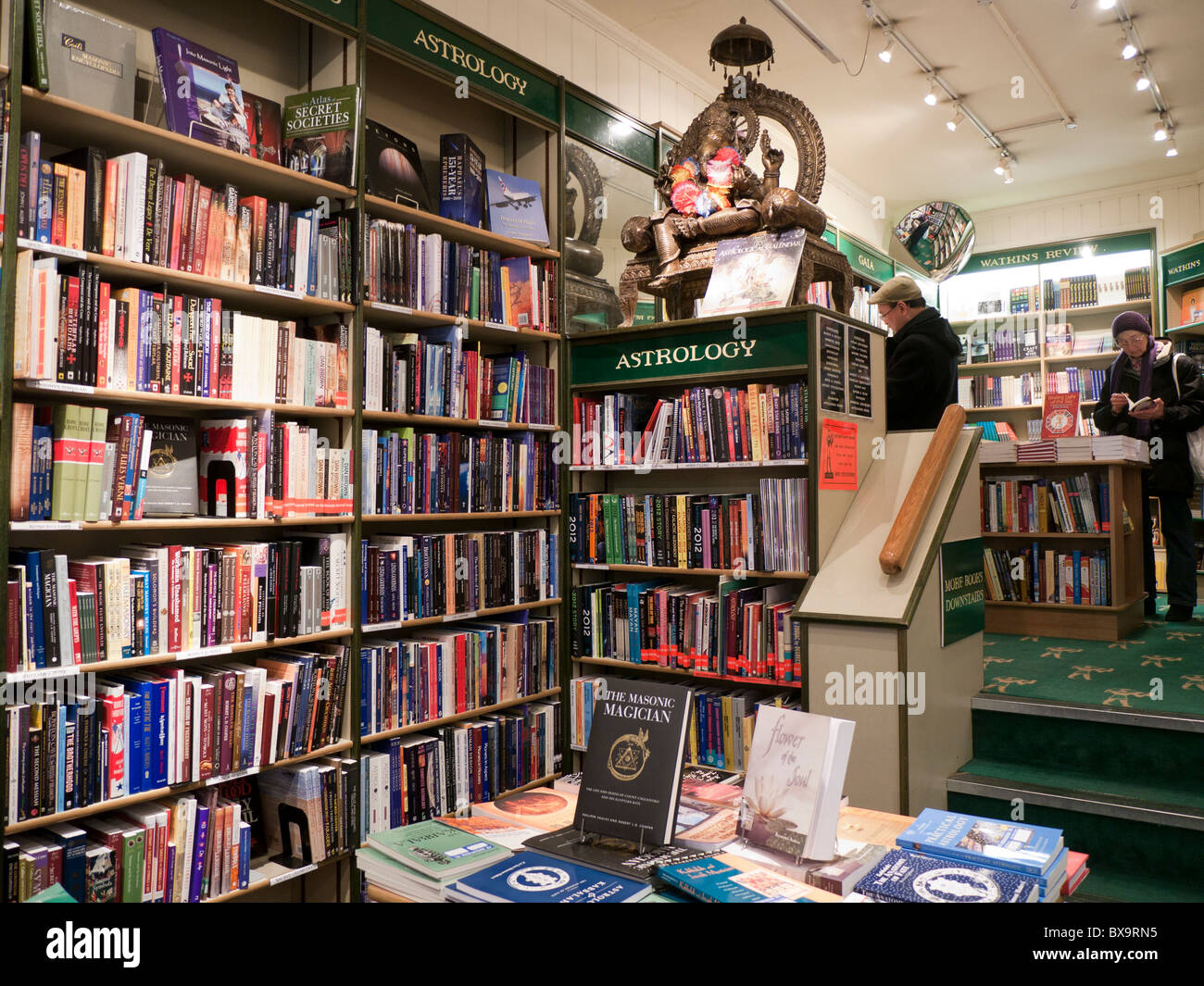 Inside Watkins bookshop in Cecil Court in London Britain Stock Photo