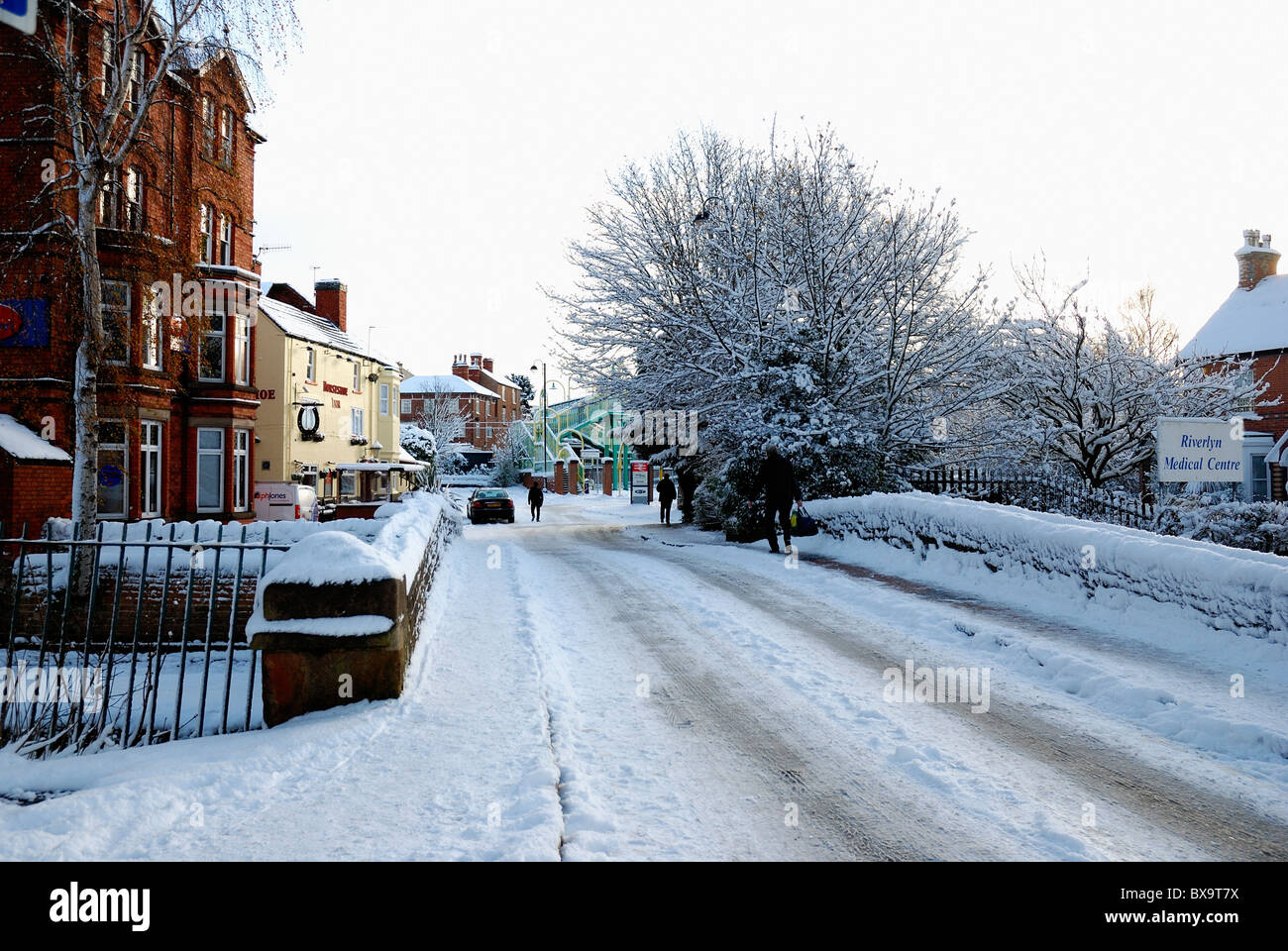 urban wintry scene bulwell Nottingham england uk Stock Photo