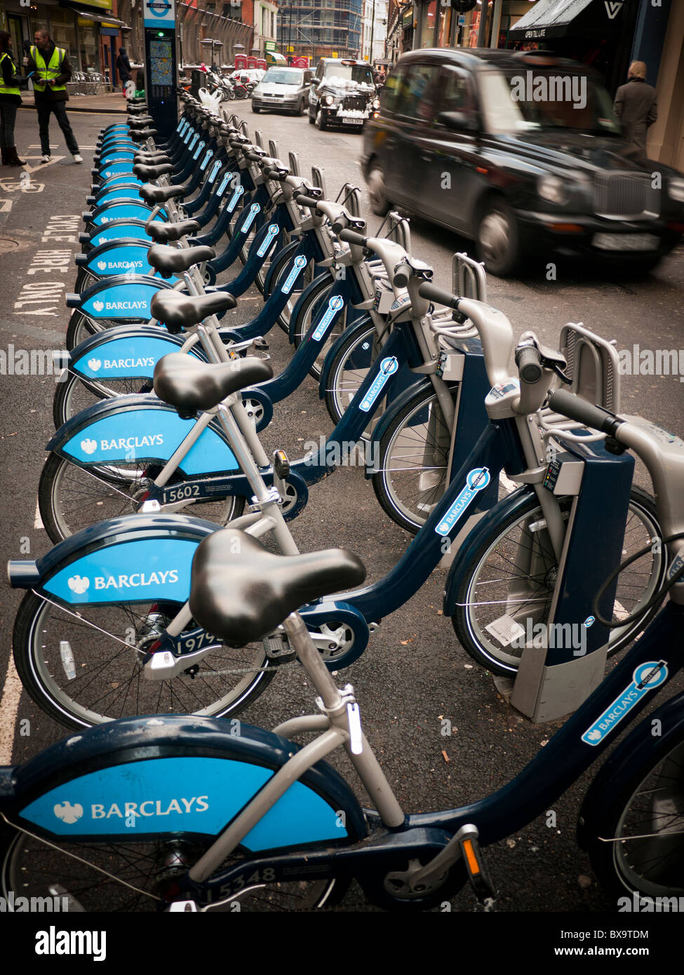 Cycle and bike Hire in London Britain Stock Photo