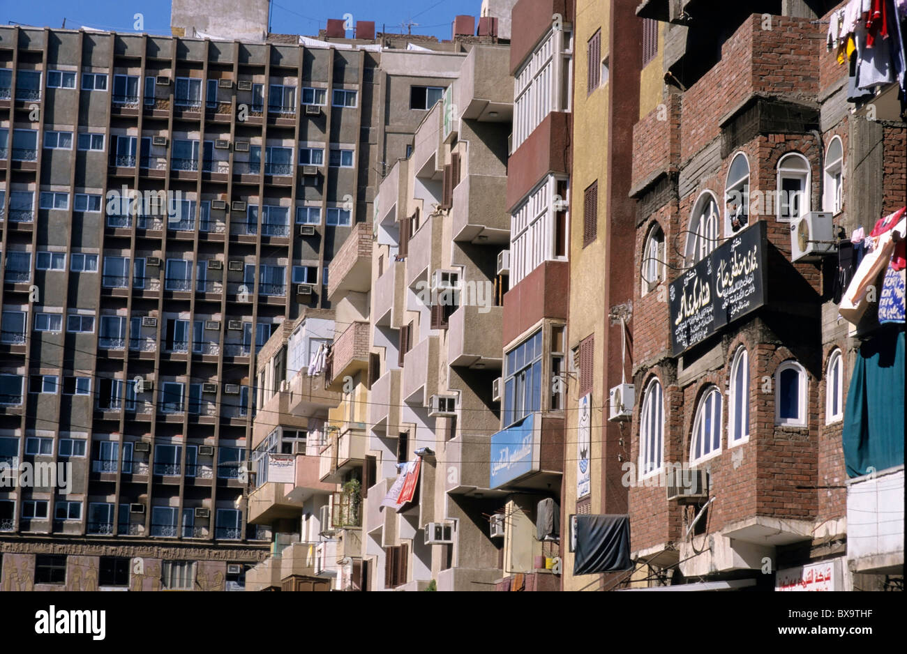 Exteriors of apartment buildings, Aswan, Egypt Stock Photo Alamy