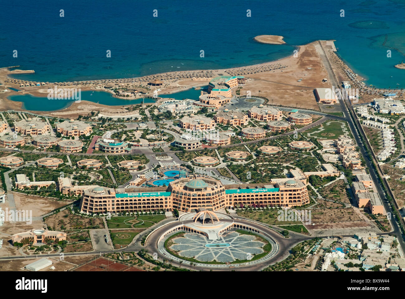 View Of Coastal Luxury Hotels Resorts In Hurghada Red Sea Egypt 